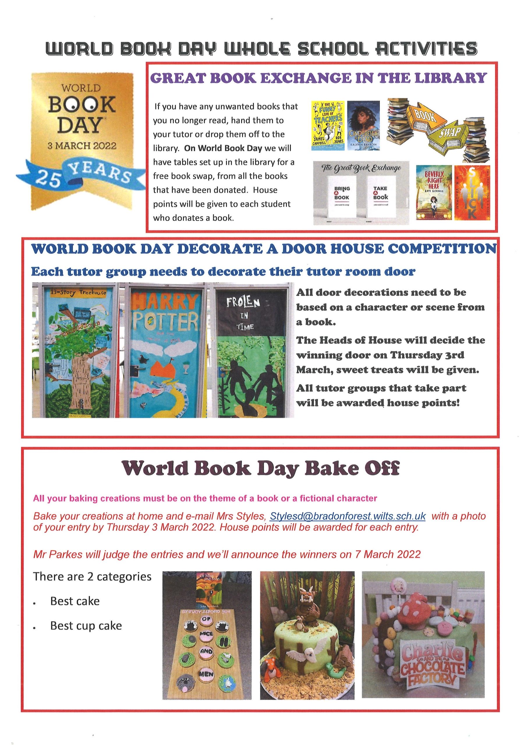 World Book Day - 31/1/2022 - Bradon Forest School